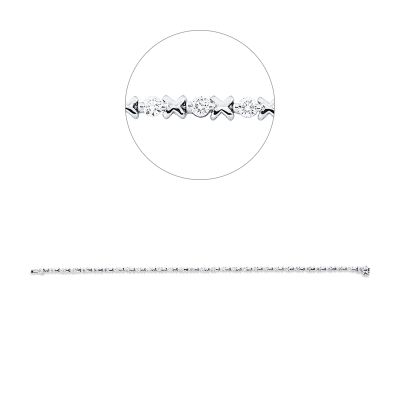 Image 90007003 - Armband 18 kt WG, 31 Brillanten 1,74 ct, TW-si, B:2,9 mm, L:17,8 cm, S:2,7 ...