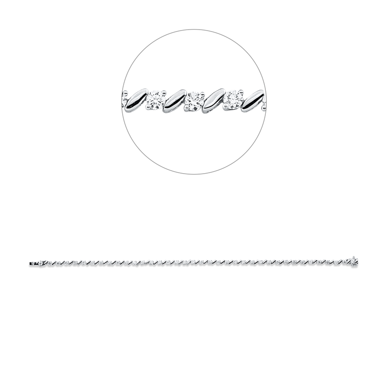 Image 90007004 - Armband 18 kt WG, 38 Brillanten 1,99 ct, TW-si, B:2,7 mm, L:18,5 cm, S:2,9 ...