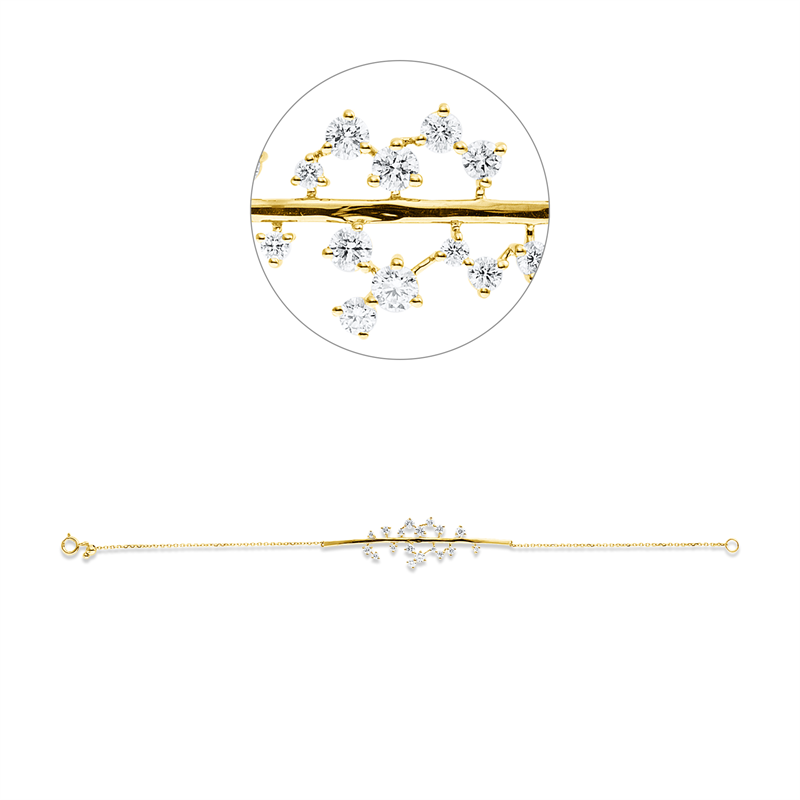 Image 90010939 - Armband 18 kt GG, 18 Brillanten 0,84 ct, TW-si, B:14,0 mm, L:17,8 cm, S:2,5 ...