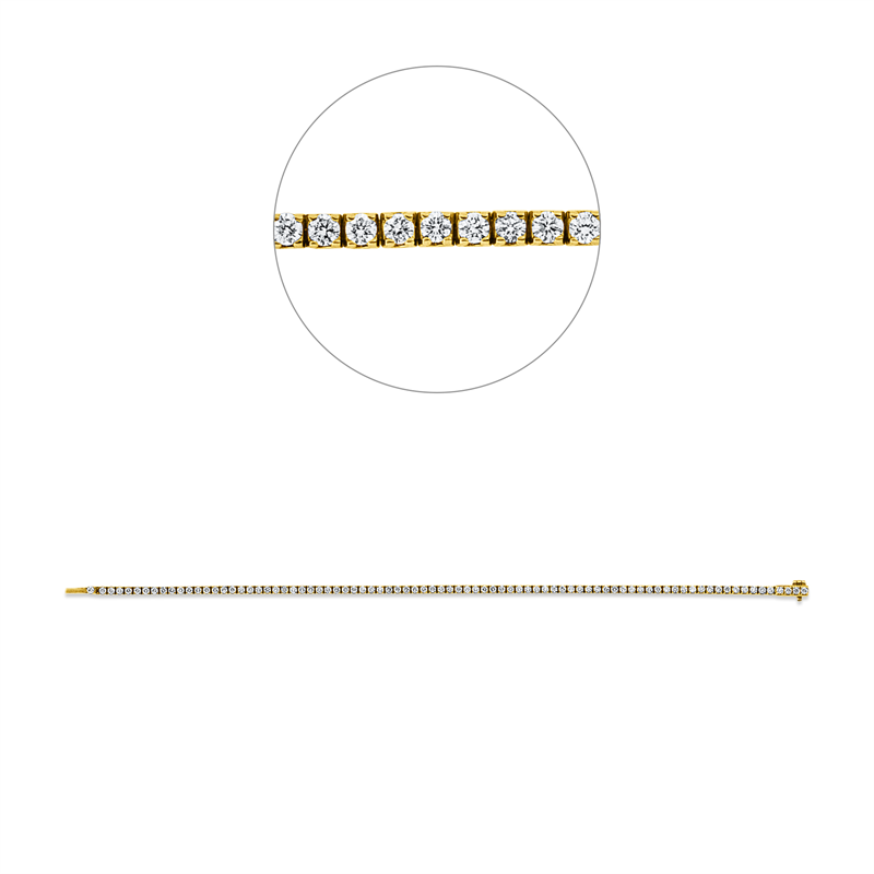 Image 90010943 - Armband 4er-Krappe 18 kt GG, 83 Brillanten 1,77 ct, TW-si, H:2,0 mm, B:2,3 mm, L:17,8 ...