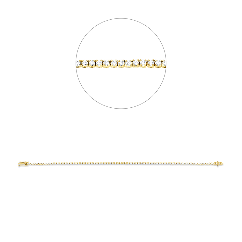 Image 90010944 - Armband 4er-Krappe 18 kt GG, 120 Brillanten 1,00 ct, TW-si, B:1,4 mm, L:18,5 cm, S:2,0 ...