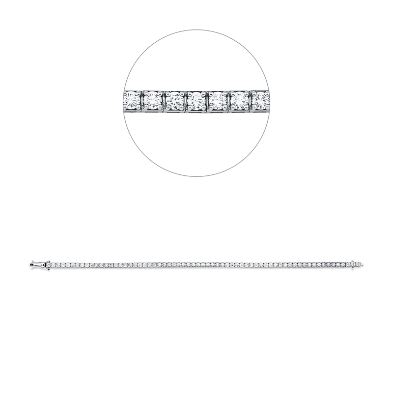 Image 90007013 - Armband 4er-Krappe 18 kt WG, 65 Brillanten 3,06 ct, TW-si, L:18,0 ...
