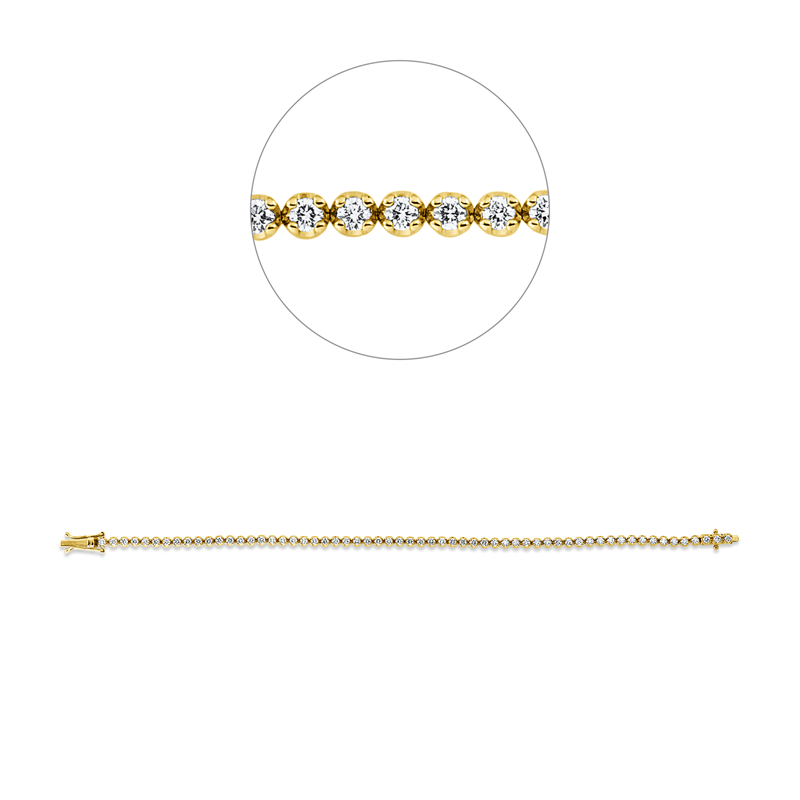 Image 90007015 - Armband 18 kt GG, 60 Brillanten 2,05 ct, TW-si, B:2,8 mm, L:18,0 cm, S:2,8 ...