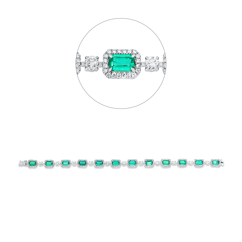 Image 90010947 - Armband 18 kt WG, IGI61J3409423, 12 Brillanten 1,51 ct, F-vvs/vs, 240 Brillanten 1,16 ct, ...