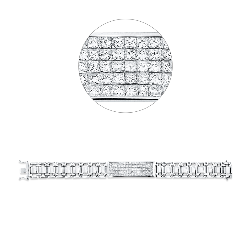 Image 90010950 - Armband 18 kt WG, 80 Princ. 5,92 ct, F-vsi, L:18,0 cm =*=*= Unterkategorie: Exklusiv, ...