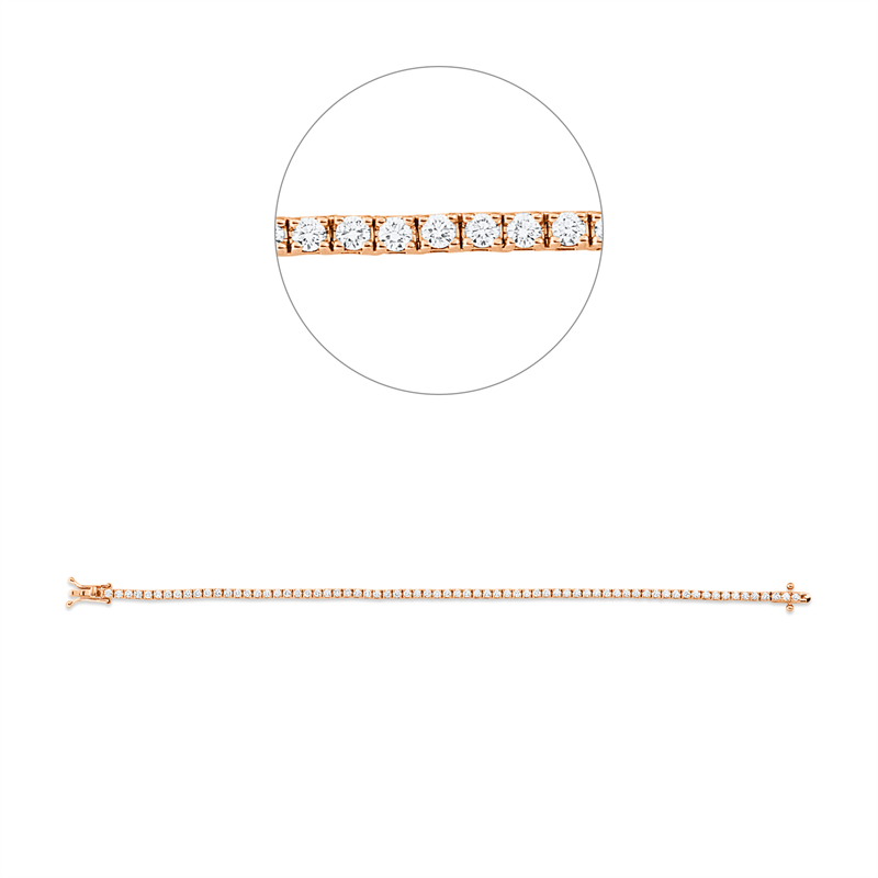 Image 90007036 - Armband 18 kt RG, 70 Brillanten 2,08 ct, TW-si, B:2,4 mm, L:18,0 cm, S:2,4 ...