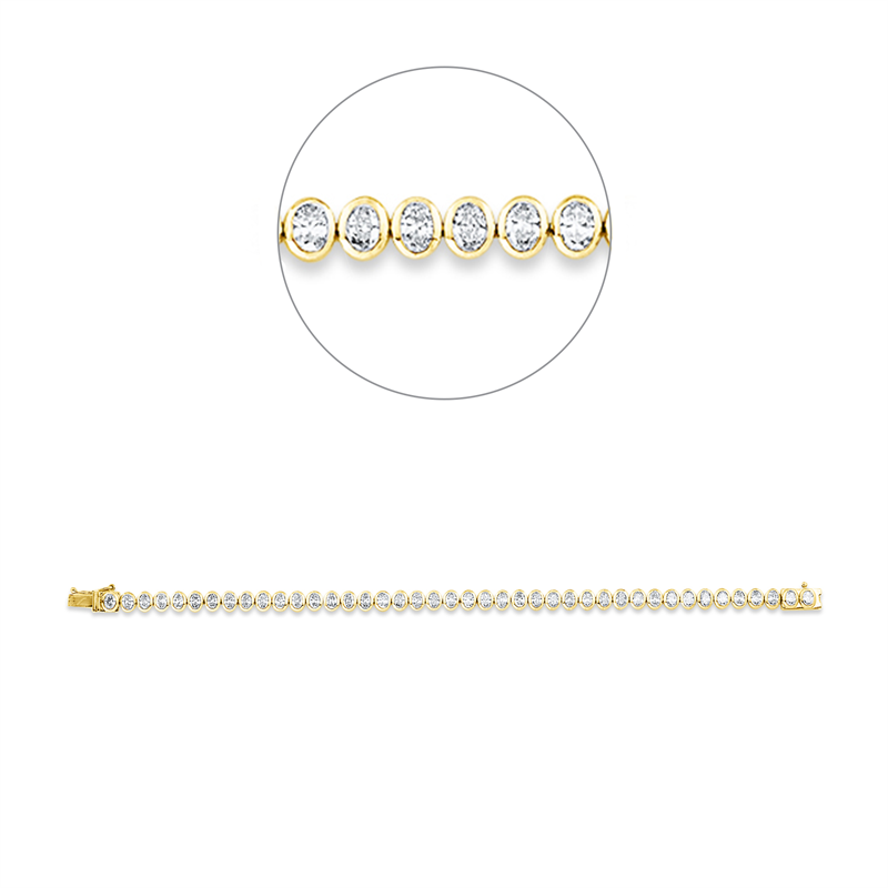 Image 90009349 - Armband Zarge 18 kt GG WG, 42 Oval 4,47 ct, TW-si, B:5,2 mm, L:18,0 cm, S:2,6 ...