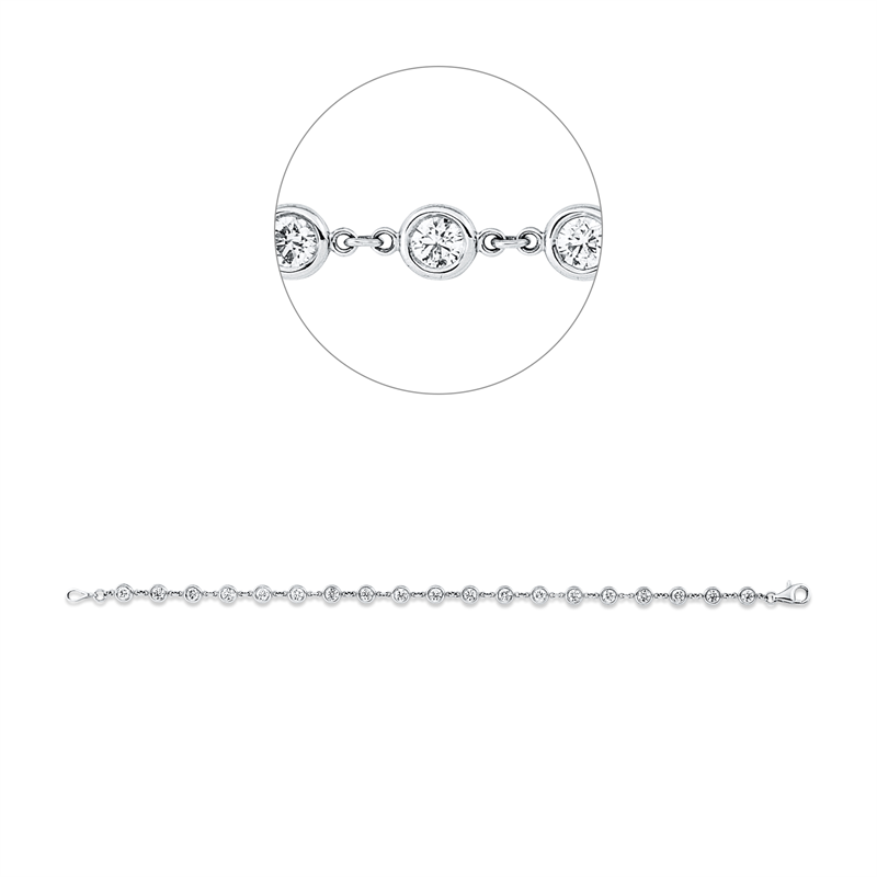 Image 90009362 - Armband Zarge 14 kt WG, 19 Brillanten 1,92 ct, TW-si, B:4,4 mm, L:17,1 cm, S:1,6 ...