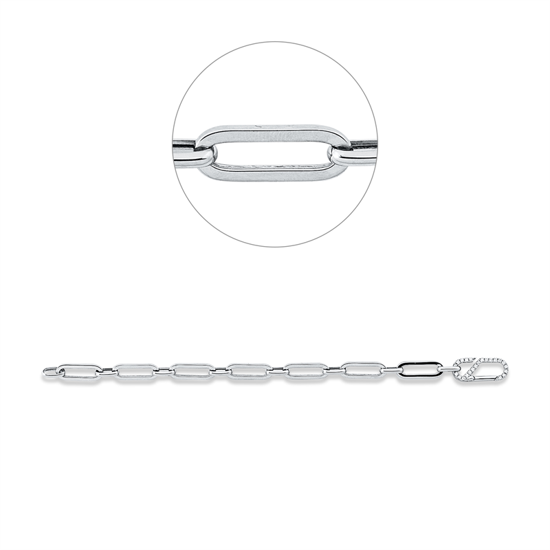 Image 90009368 - Armband 14 kt WG, 24 Brillanten 0,32 ct, TW-si, B:5,0 mm, L:17,8 ...