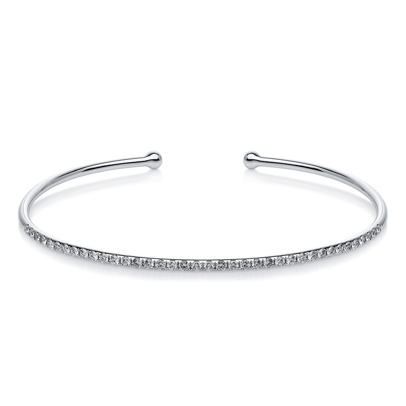 Image 90011214 - Armreif 18 kt WG, 38 Brill. 0,57 ct, TW-si, H:45,0 mm, B:55,0 mm =*=*= Unterkategorie: ...