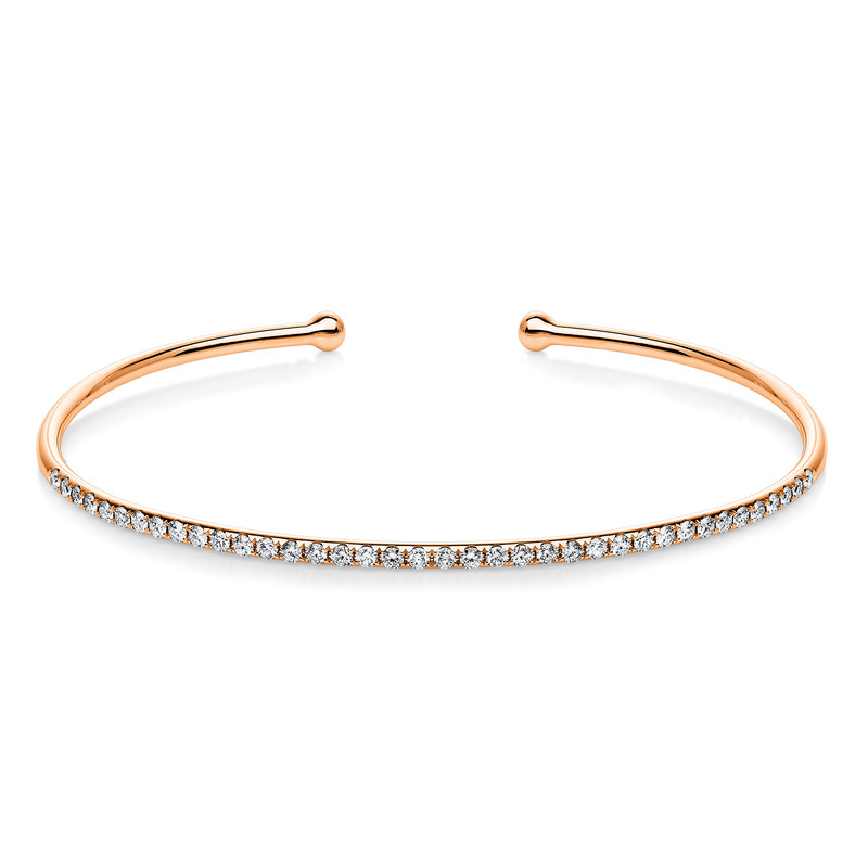 Image 90011215 - Armreif 18 kt RG, 38 Brillanten 0,55 ct, TW-si, H:45,0 mm, B:55,0 mm, S:1,8 ...
