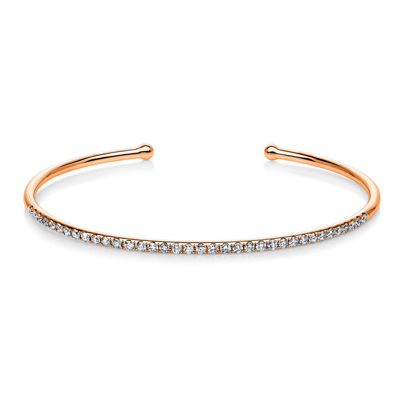 Image 90007041 - Armreif 18 kt RG, 36 Brillanten 0,64 ct, TW-si, H:45,0 mm, B:55,0 mm, S:1,8 ...