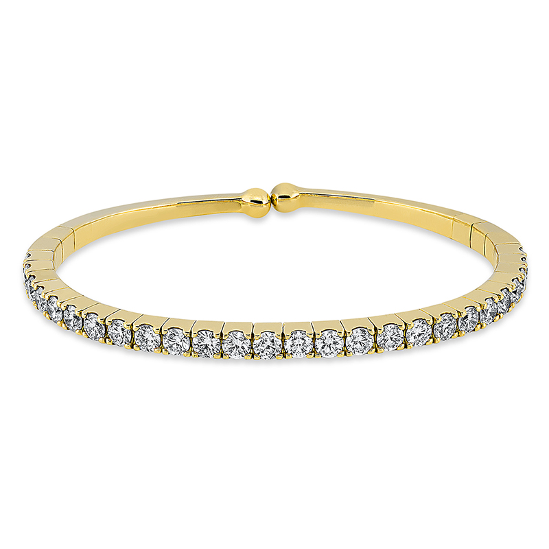 Image 90007046 - Armreif 18 kt GG, 26 Brillanten 3,93 ct, TW-vsi, H:48,0 mm, B:56,0 mm, S:3,6 ...