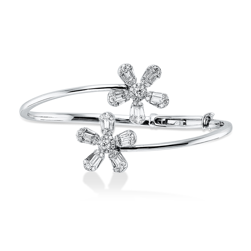Image 90011231 - Armreif 18 kt WG, 10 Baguette 0,40 ct, TW-si, 20 Trapeze 0,54 ct, TW-si, 72 Brillanten ...