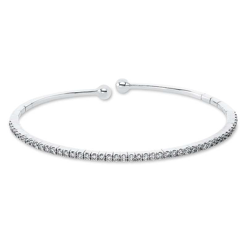 Image 90007051 - Armreif 18 kt WG, 48 Brillanten 1,03 ct, TW-vsi, H:48,0 mm, B:56,0 mm, S:1,7 ...