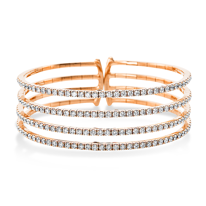 Image 90007055 - Armreif 18 kt RG, 160 Brillanten 5,33 ct, TW-vsi, H:50,0 mm, B:58,0 ...