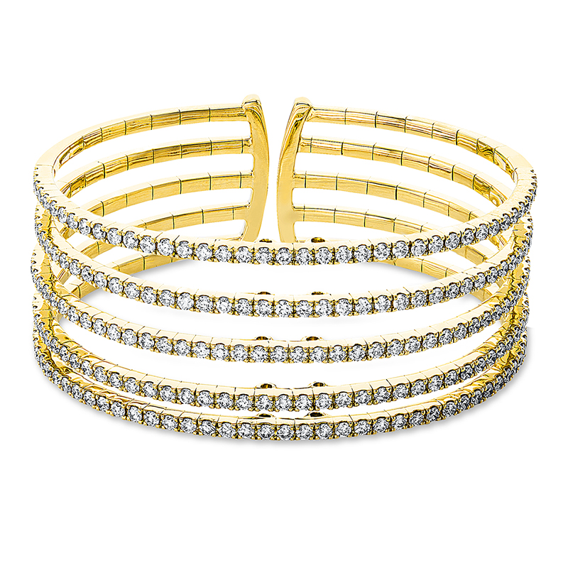 Image 90007515 - Armreif 18 kt GG, 200 Brillanten 6,73 ct, TW-vsi, H:50,0 mm, B:58,0 mm. Unverbindliche ...