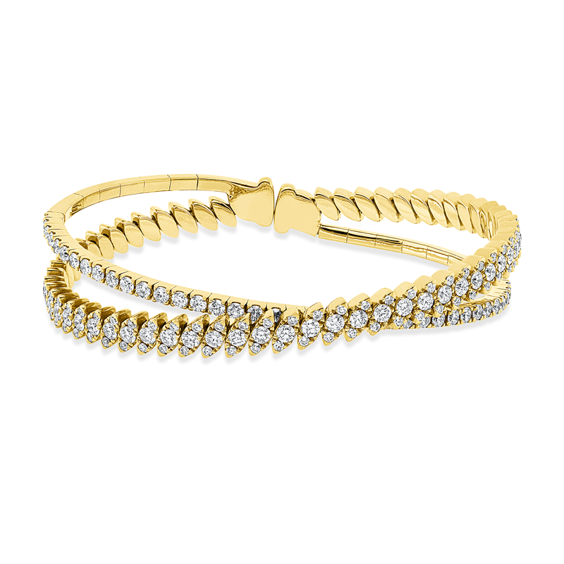 Image 90011242 - Armreif 18 kt GG, 69 Brillanten 2,94 ct, TW/W-vsi/si, 62 Brillanten 0,59 ct, TW/W-vsi/si, ...