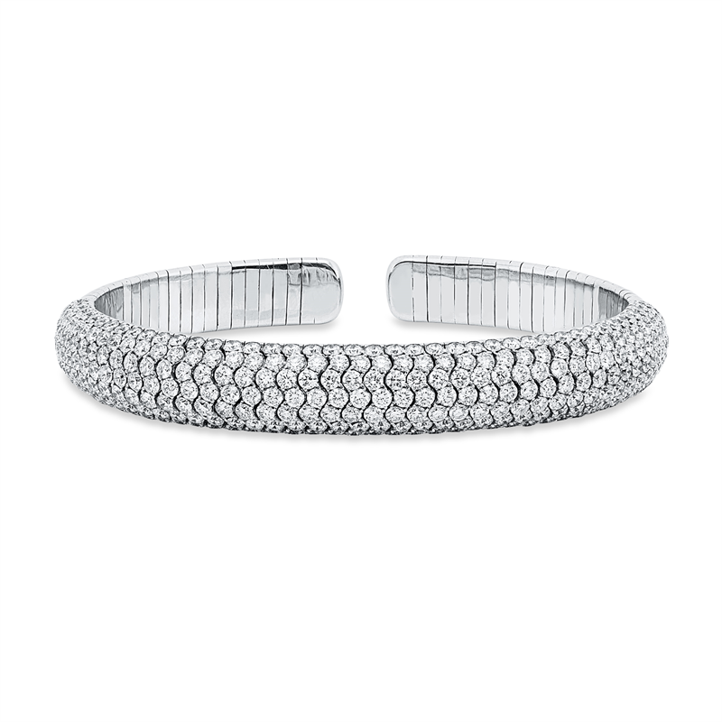 Image 90007523 - Armreif 18 kt WG, 301 Brillanten 9,18 ct, TW-vsi, H:50,0 mm, B:58,0 mm. Unverbindliche ...