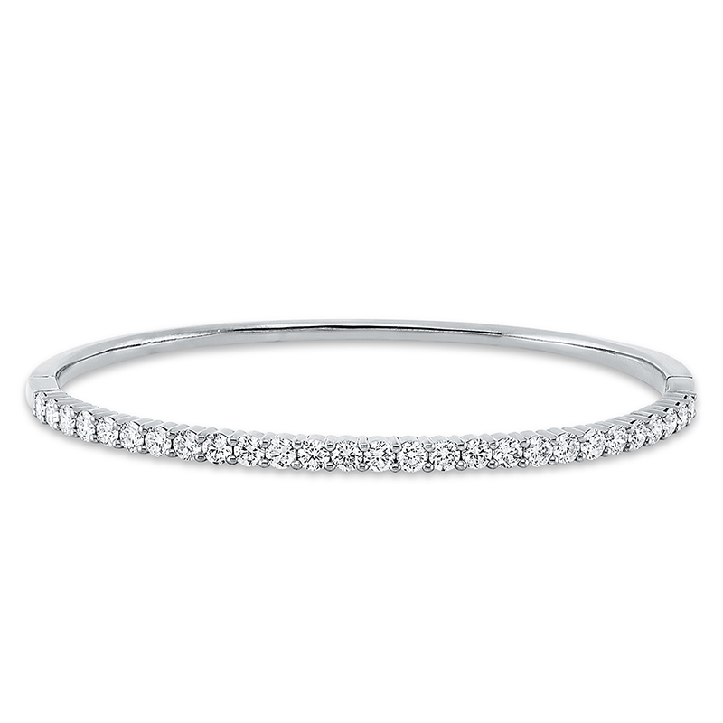 Image 90007524 - Armreif 18 kt WG, 27 Brillanten 1,80 ct, TW-si, H:43,0 mm, B:53,0 mm, S:2,4 mm. ...