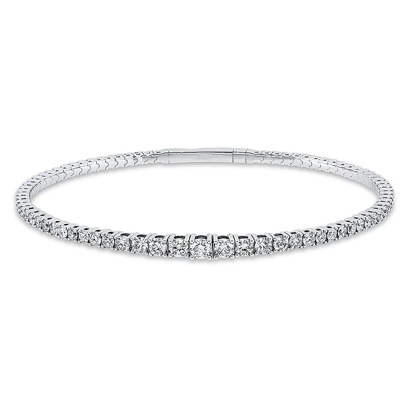 Image 90007527 - Armreif 18 kt WG, 7 Brillanten 0,71 ct, TW-si, 64 Brillanten 2,26 ct, TW-si, H:50,0 mm, ...