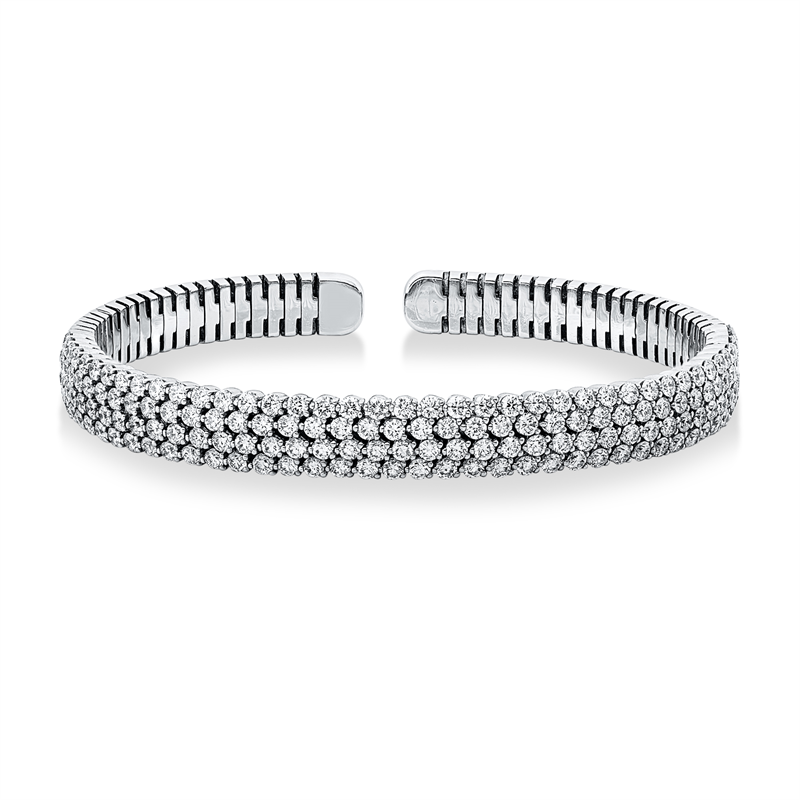 Image 90007529 - Armreif 18 kt WG, 160 Brillanten 5,29 ct, TW-vsi, H:50,0 mm, B:60,0 mm. Unverbindliche ...