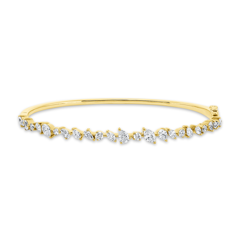 Image 90007532 - Armreif 18 kt GG, 9 Tropfen 0,73 ct, TW-si, 8 Navette 0,63 ct, F-vsi/si, 8 Brillanten ...