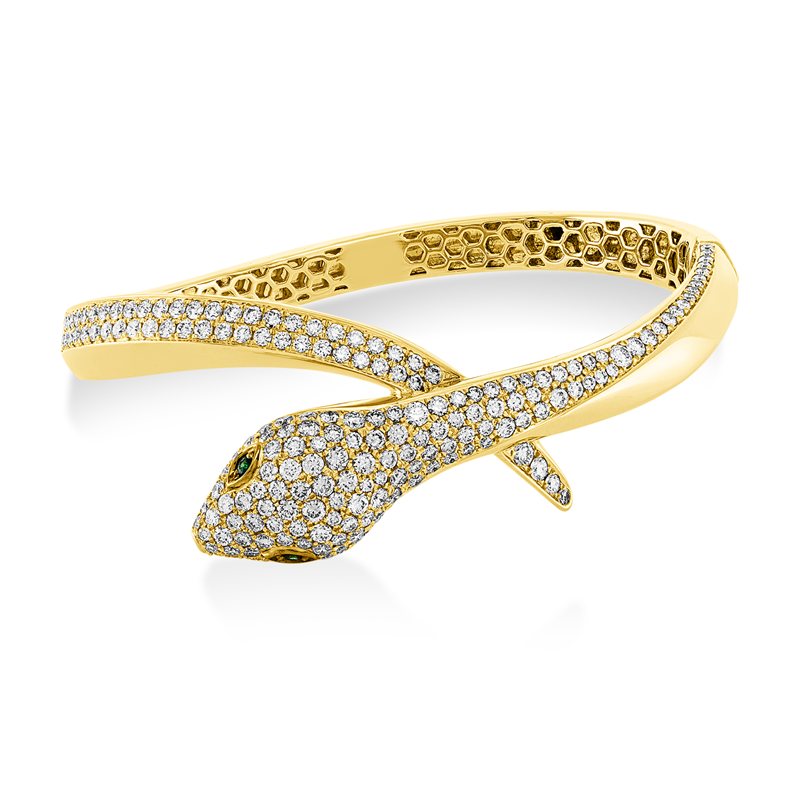 Image 90007533 - Armreif 18 kt GG Schlange, Fassung schwarz rhodiniert, 223 Brillanten 4,27 ct, TW-vsi, 2 ...