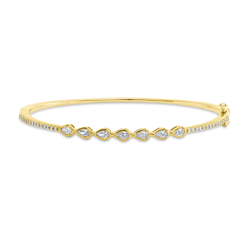 Image 90007539 - Armreif 18 kt GG, 7 Tropfen 0,46 ct, TW-vsi, 30 Brillanten 0,18 ct, TW-si, H:46,0 mm, ...