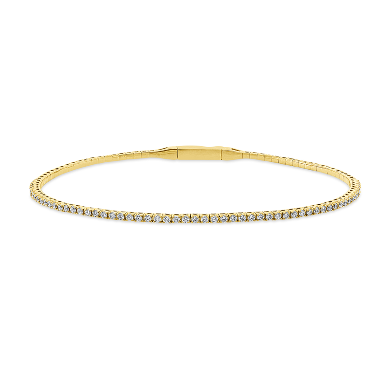 Image 90007542 - Armreif 18 kt GG, 57 Brillanten 0,56 ct, TW-si, H:48,0 mm, B:60,0 mm, S:1,3 mm. ...