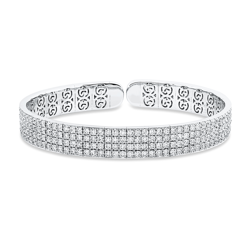 Image 90011269 - Armreif 18 kt WG, 350 Brillanten 8,45 ct, TW-vsi/si, H:46,0 mm, B:55,0 ...