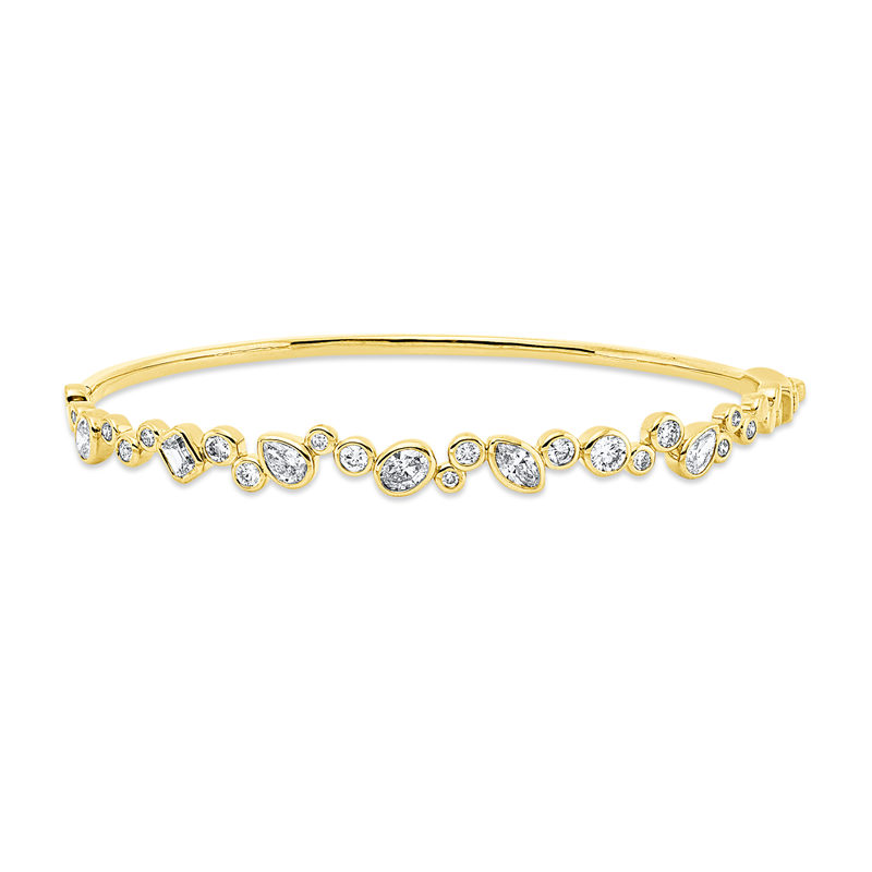 Image 90007472 - Armreif Zarge 18 kt GG, 2 Tropfen 0,27 ct, TW-si, 2 Oval 0,34 ct, TW-si, 1 Navette 0,15 ...