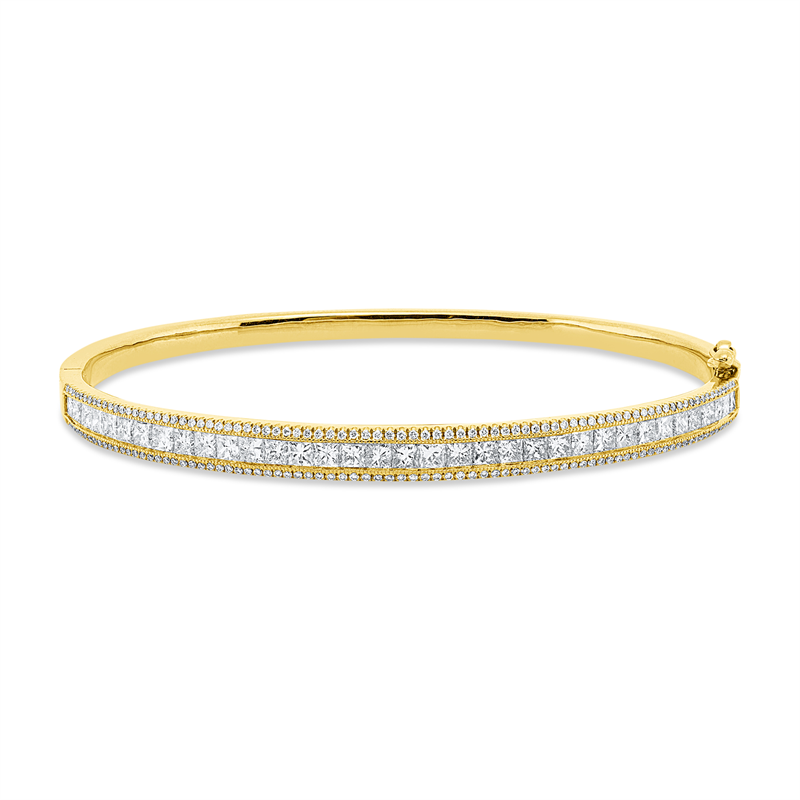 Image 90011280 - Armreif 18 kt GG, 35 Princ. 2,59 ct, TW-vsi, 166 Brillanten 0,32 ct, TW-vsi, H:48,0 mm, ...