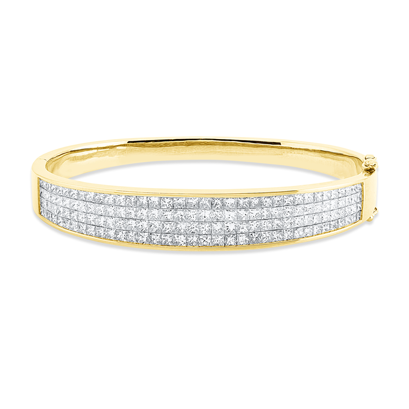 Image 90007475 - Armreif 18 kt GG, 140 Princ. 6,25 ct, TW-vsi, H:48,0 mm, B:58,0 mm, S:10,2 ...