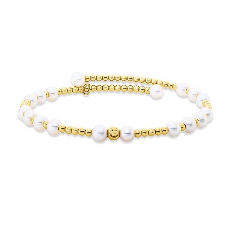 Image 90007477 - Armreif 18 kt GG, 18 ZP weiß 4,5 mm =*=*= Unterkategorie: Perle, Hauptmaterial: ...