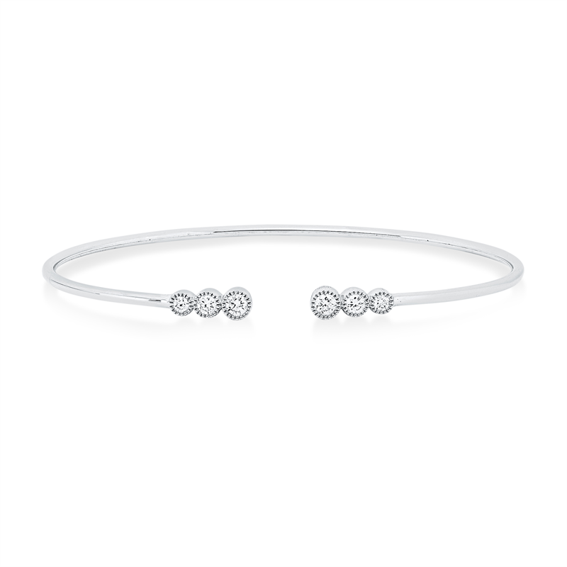 Image 90011285 - Armreif 18 kt WG, flexibel, 6 Brillanten 0,27 ct, TW-si, H:46,0 mm, B:56,0 ...