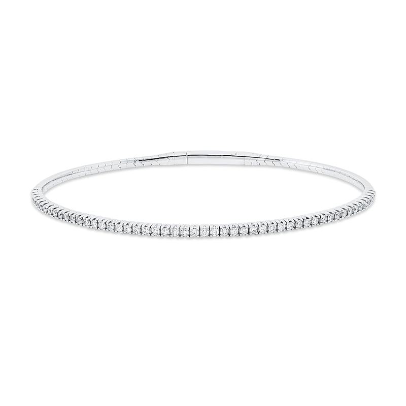 Image Armreif 18 kt WG, 51 Brillanten 0,61 ct, F-vsi/si, H:50,0 mm, B:60,0 mm. Unverbindliche ...