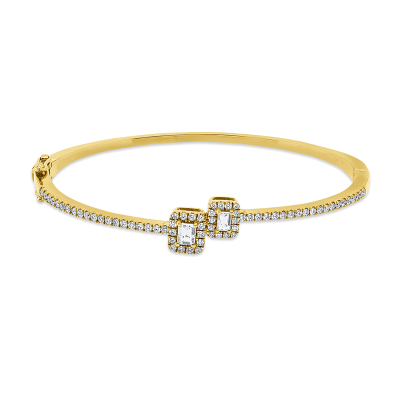 Image 90011326 - Armreif 18 kt GG, 2 Baguette 0,38 ct, TW-vsi, 68 Brillanten 0,66 ct, ...
