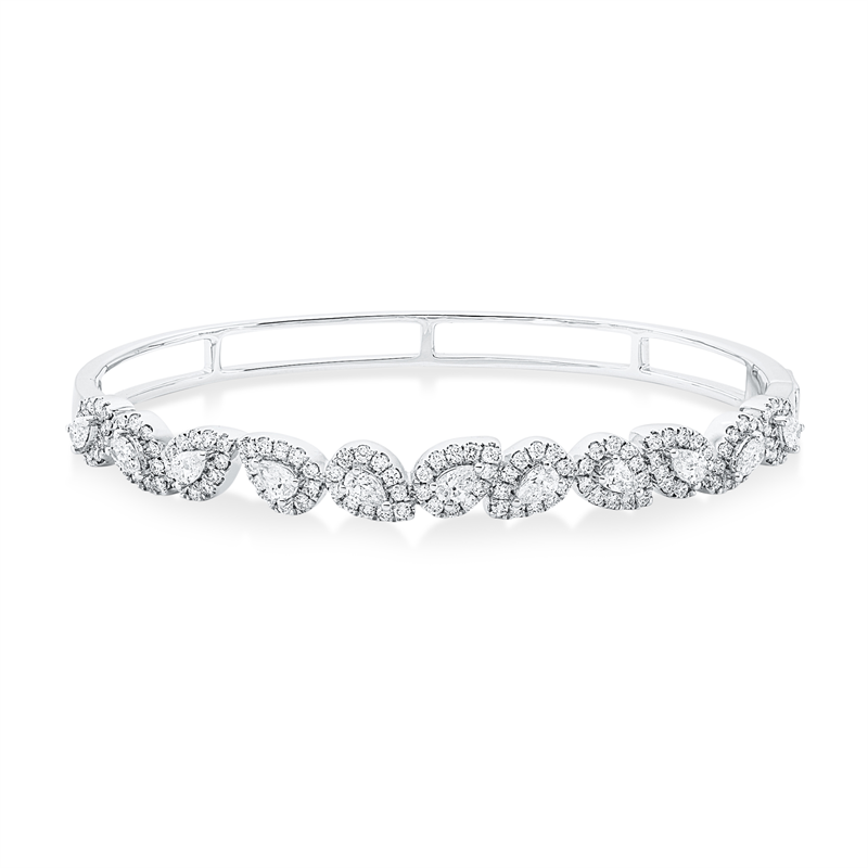 Image 90011328 - Armreif 18 kt WG, 11 Tropfen 1,03 ct, TW-vsi, 121 Brillanten 1,22 ct, TW-si, H:6,7 mm, ...