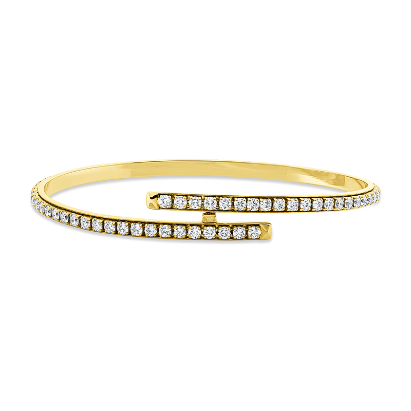 Image Armreif 18 kt GG, 79 Brillanten 3,19 ct, TW-si, H:48,0 mm, B:58,0 mm, S:8,0 mm ...