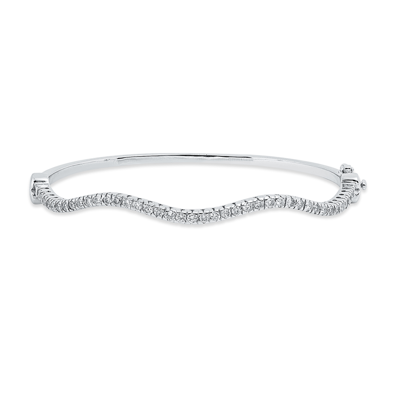 Image Armreif 18 kt WG, 40 Brillanten 1,20 ct, F-si/pi, H:53,0 mm, B:58,0 mm, S:3,3 mm. ...