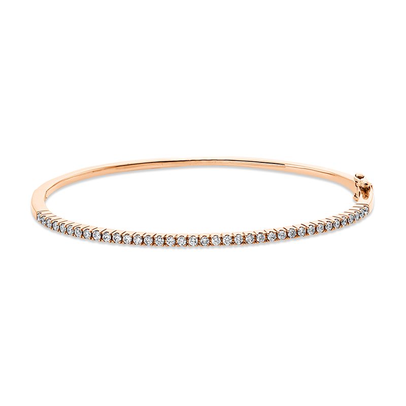 Image Armreif 18 kt RG WG, 37 Brillanten 0,48 ct, TW-vsi, H:48,0 mm, B:58,0 mm, S:1,6 mm. ...