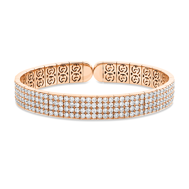 Image 90009375 - Armreif 18 kt RG, 216 Brillanten 5,66 ct, TW-vsi/si, H:46,0 mm, B:55,0 mm, S:8,6 ...