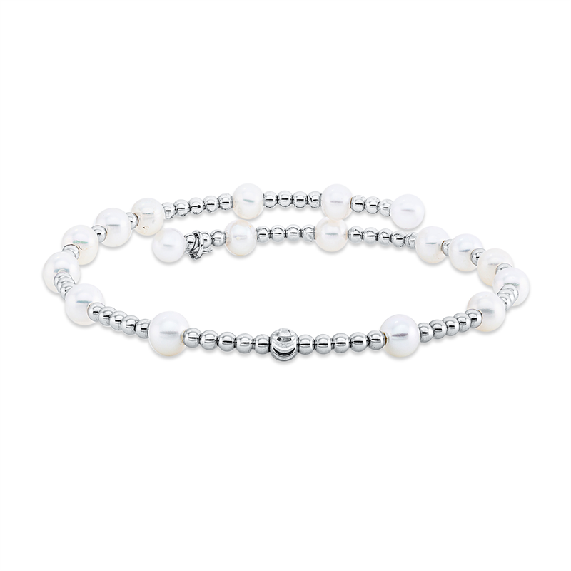 Image 90009376 - Armreif 18 kt WG, 18 ZP weiß 4,5 mm, B:5,1 mm, S:5,1 mm, Ø:55,0 ...