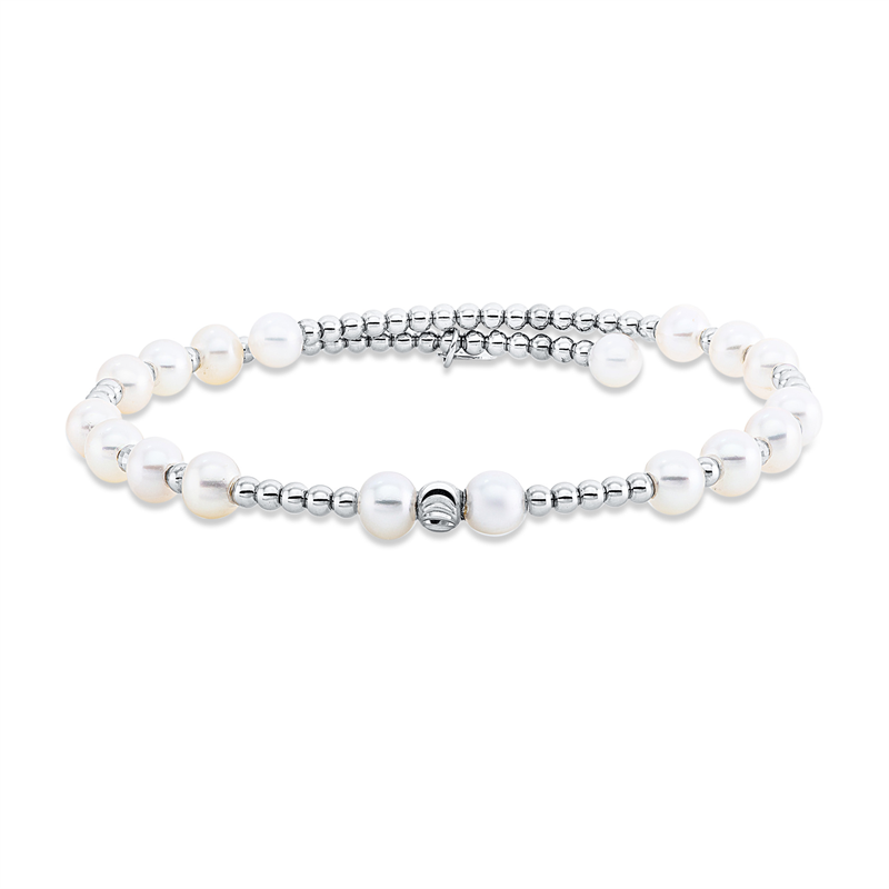 Image 90009377 - Armreif 18 kt WG, 18 ZP weiß 4,5 mm, B:5,2 mm, S:5,5 mm, Ø:55,0 ...