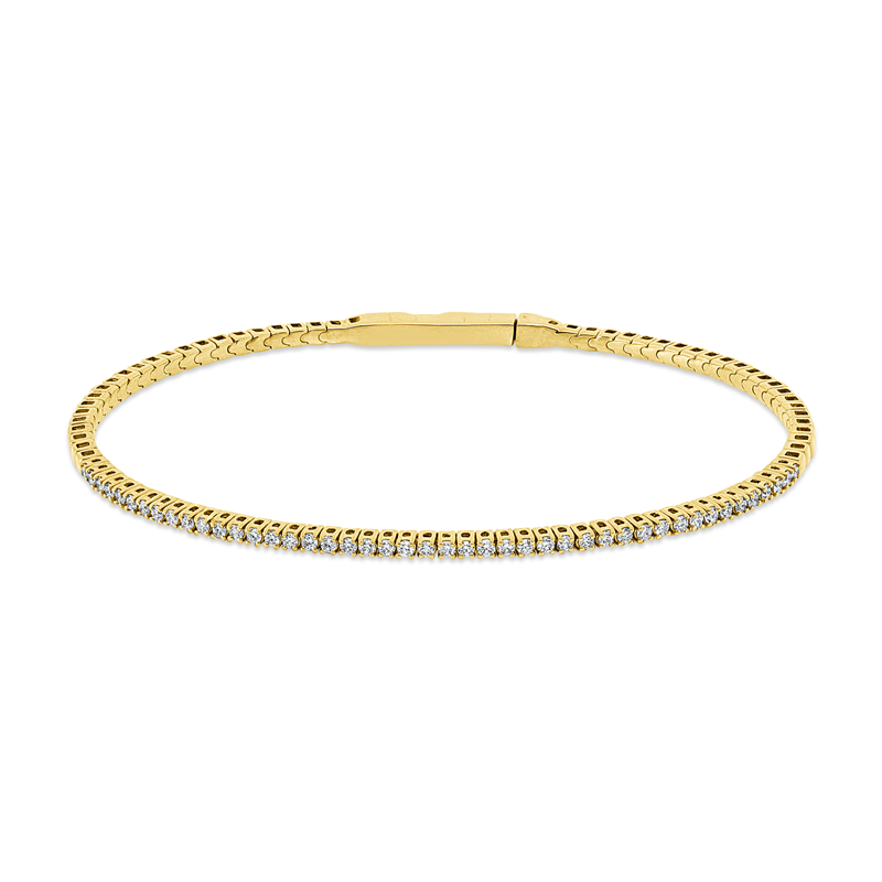 Image 90011311 - Armreif 18 kt GG, flexibel, 45 Brillanten 0,50 ct, TW-si, H:50,0 mm, B:63,0 mm, S:1,9 ...