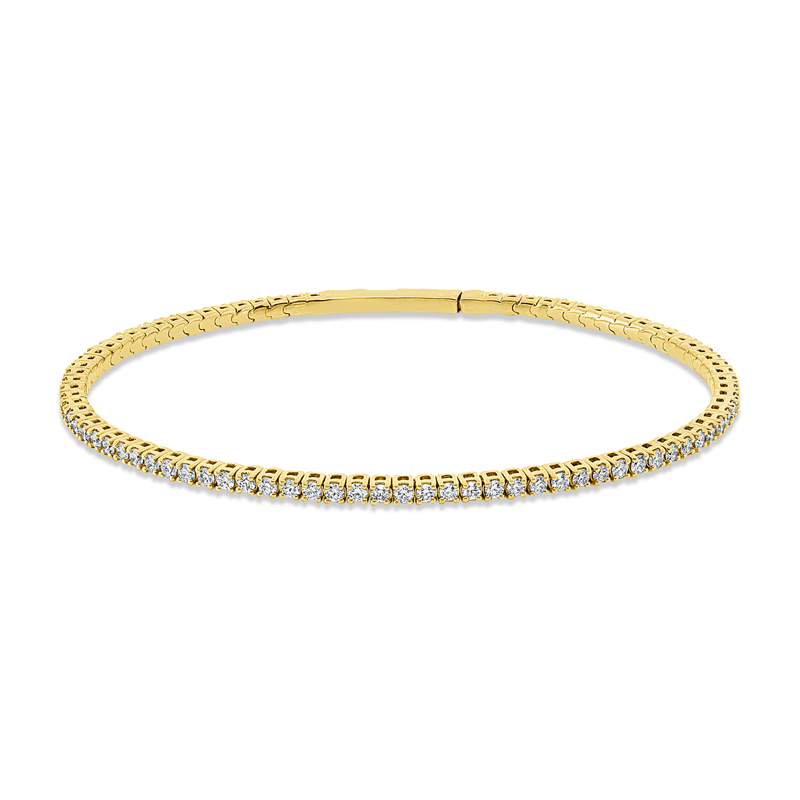 Image 90011312 - Armreif 18 kt GG, flexibel, 70 Brillanten 1,77 ct, TW-si, 12 Brillanten 0,27 ct, TW-si, ...