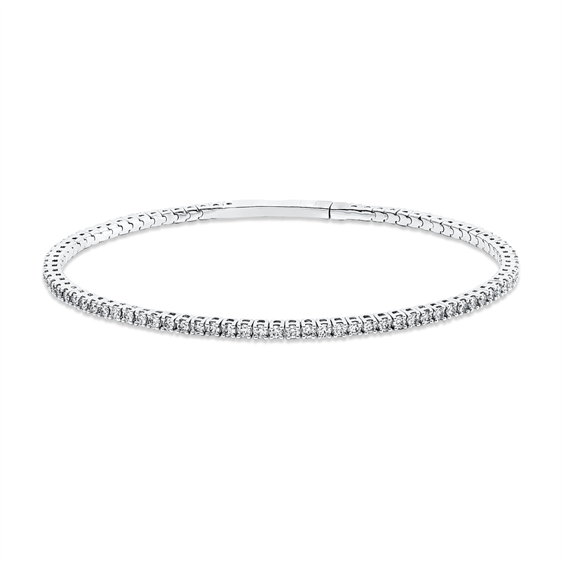 Image 90011313 - Armreif 18 kt WG, flexibel, 70 Brillanten 1,77 ct, TW-si, 12 Brillanten 0,27 ct, TW-si, ...