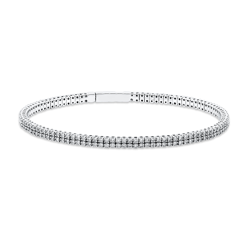 Image Armreif 18 kt WG, 198 Brillanten 1,99 ct, TW-si, H:50,0 mm, B:63,0 mm, S:3,3 mm