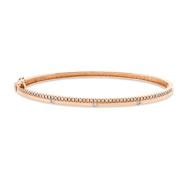 Image Armreif 18 kt RG, 56 Brillanten 0,32 ct, TW-si, H:46,0 mm, B:55,0 mm. Unverbindliche ...